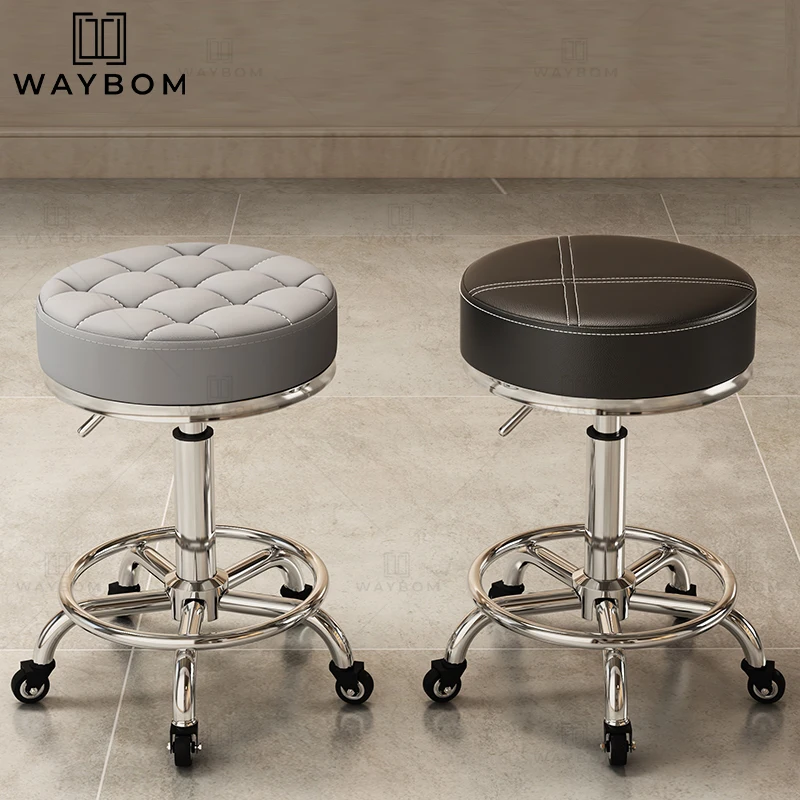 Hot sell  salon stylist chair black Salon Furniture hair salon stool Height adjustable beauty stool barber master stool