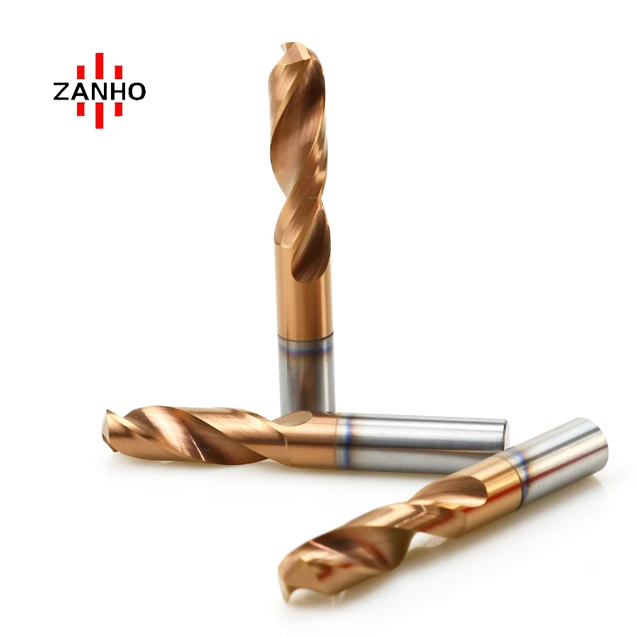 ZANHO HRC55 Solid Carbide Drill Bit Integral Straight Twist Drill for Wood and Steel