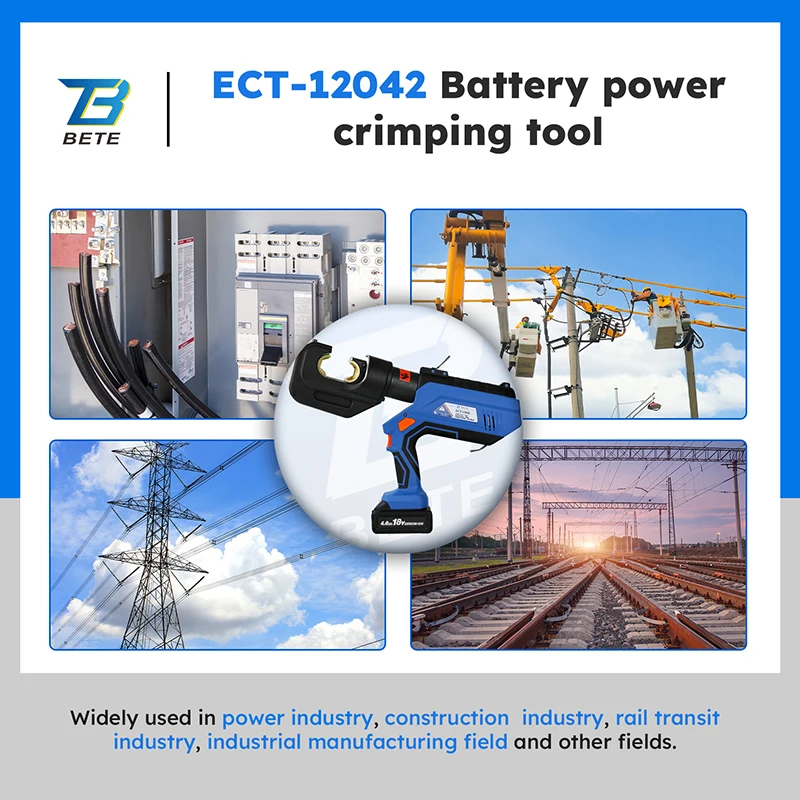 ECT-12042 Electric Battery Powered Hydraulic Crimping Tool For Cable Lugs 12T