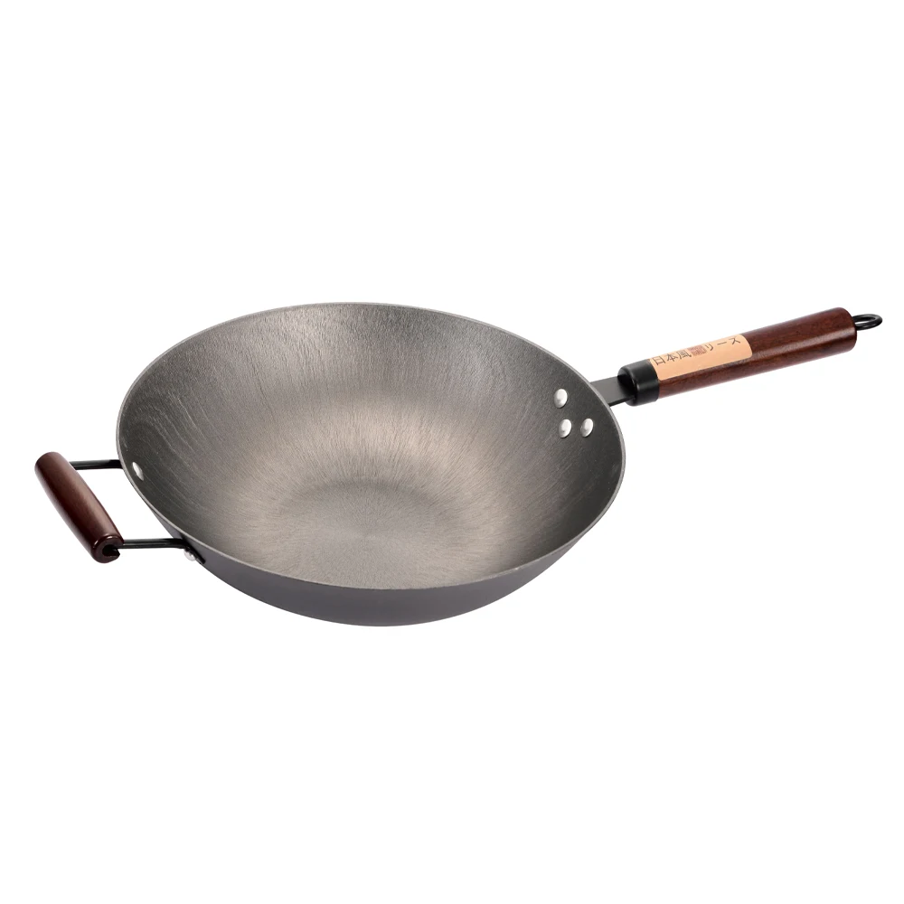 Non-Stick Uncoated Gas Stove Cookware Pig Iron Wok Premium Healthy Wok