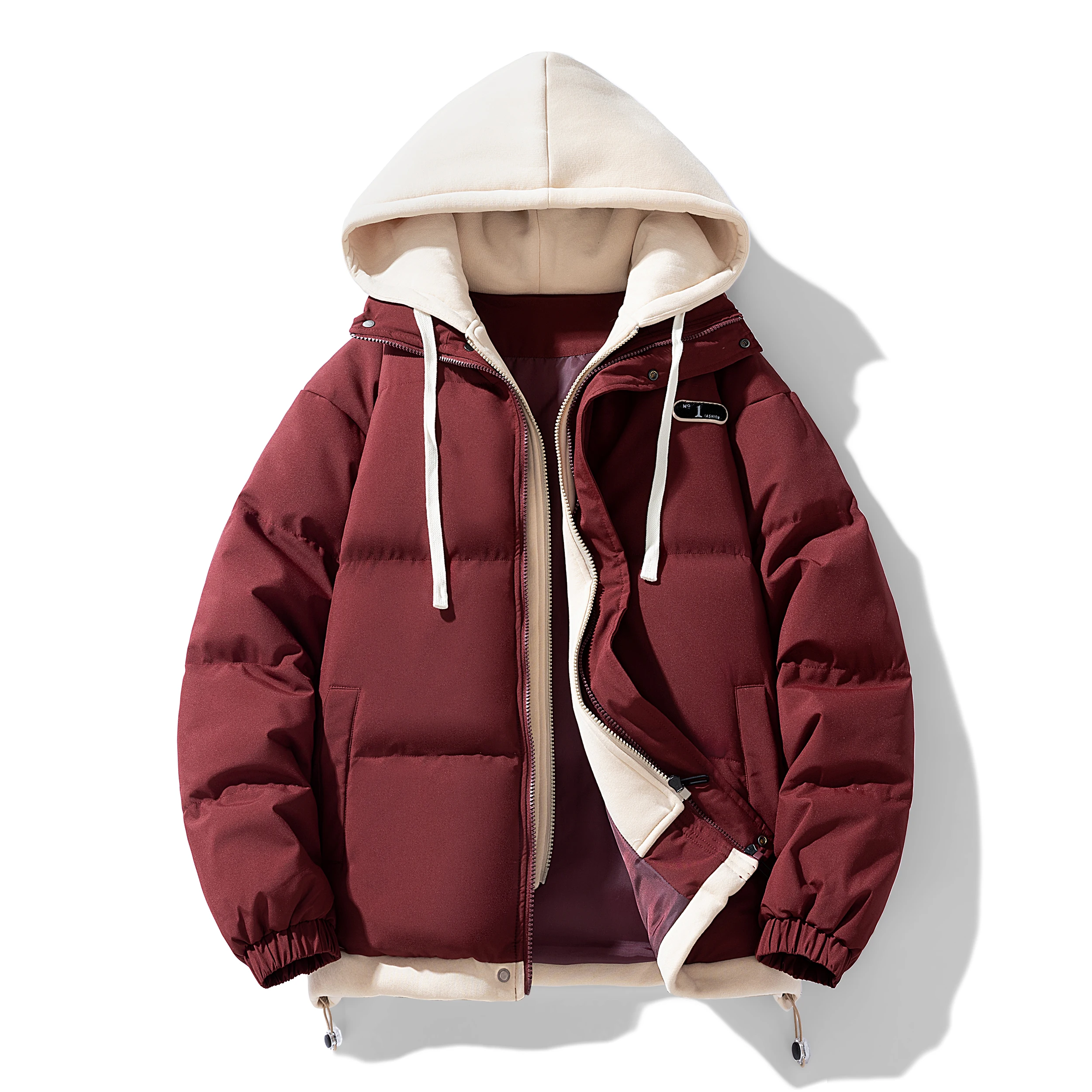 Пуховик унисекс с логотипом на заказ свободная уличная одежда пуховик спортивная зимняя куртка молнии капюшоном мужская