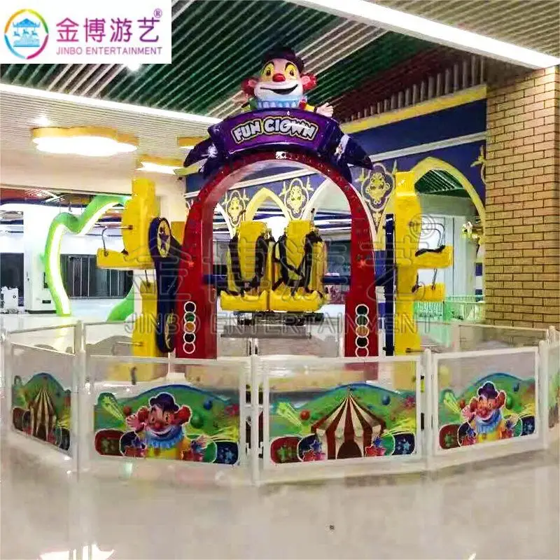Amusement outdoor kids park equipment carnival game 360 degree rotating chair crazy circus fun clown rides swings amusement