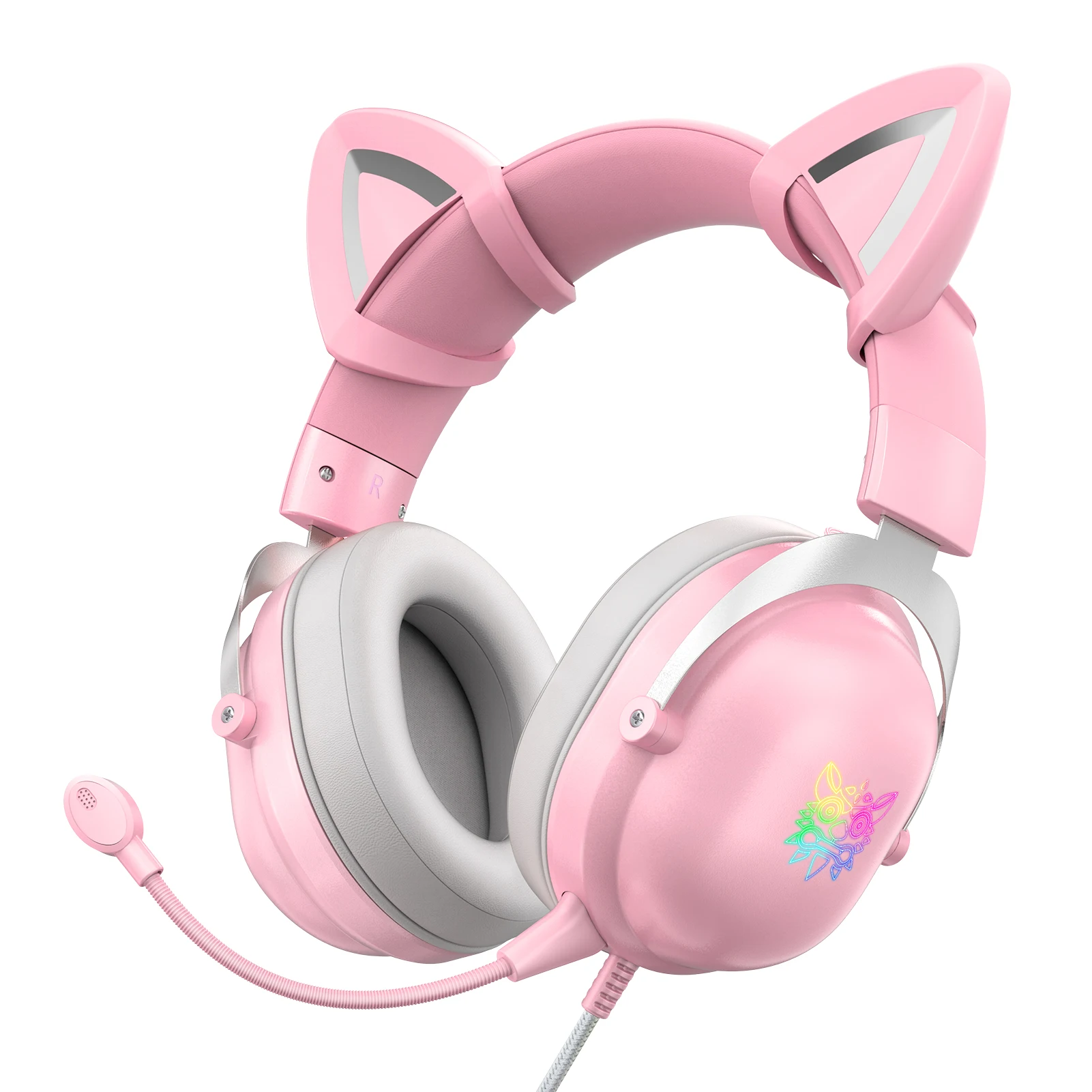 
Hot Selling OnikumaX11 Pink kitty OEM Gaming Headphones Custom Logo Gaming Headset for PS4 