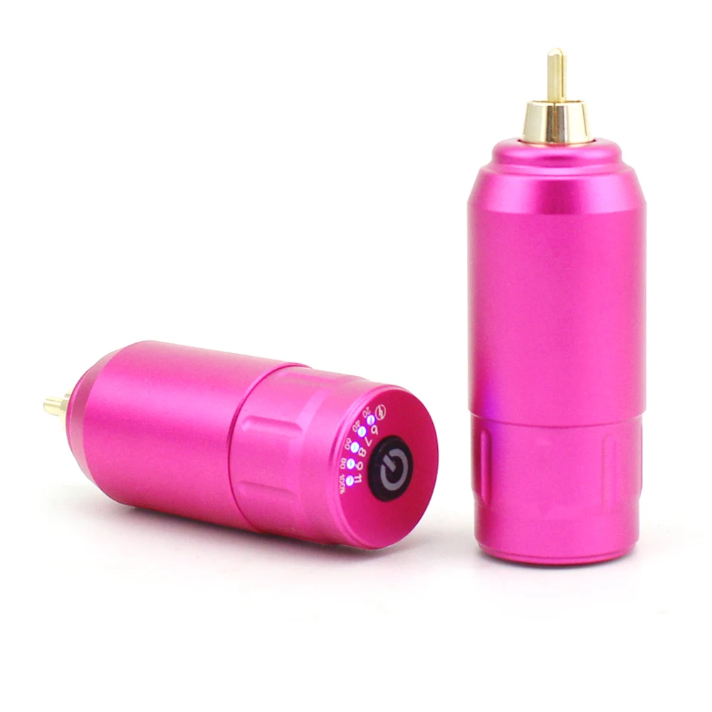 Pink Battery Pack Rechargeable RCA Mini Wireless Tattoo Power Supply