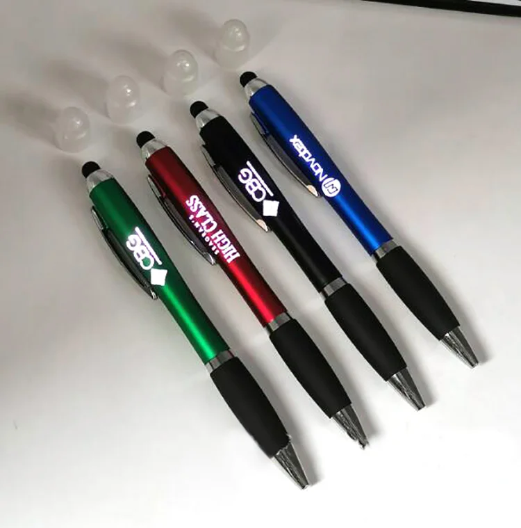 M006   OEM Led Light Up Gift Soft Touch Screen Pen Custom logo Stylus Pen for promotion