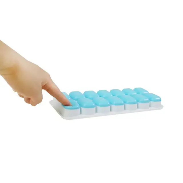 Пищевой класс, легко снимаемые силиконовые формы для кубиков льда, поднос для льда, Штабелируемый прочный поднос для кубиков льда с крышкой