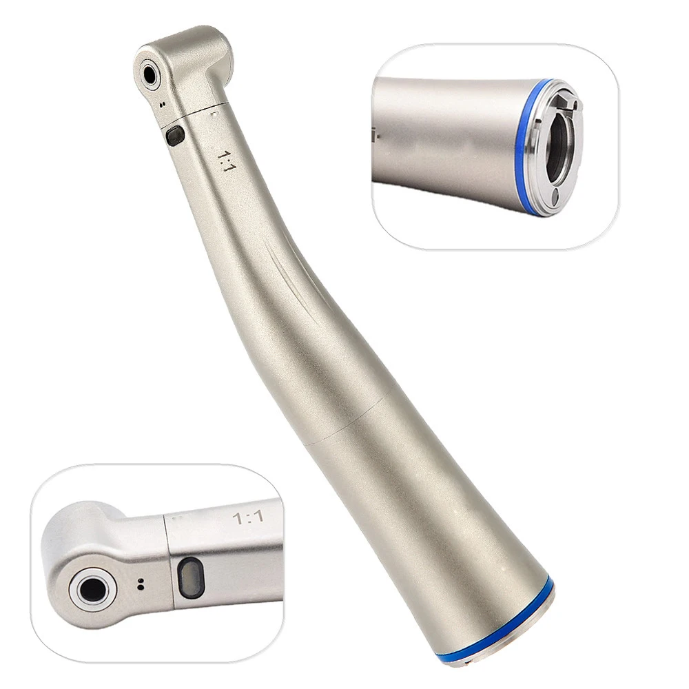 Dental 1:1 Fiber Optic Contra Angle with LED Dental Implant Reduction fiber optic  handpiece Low Speed Turbine