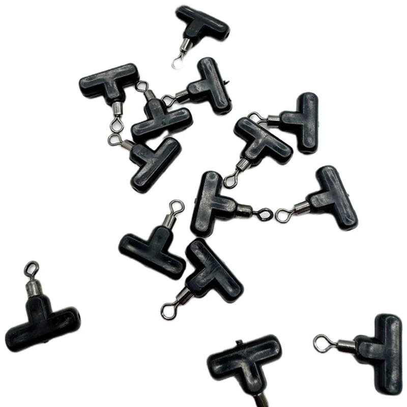 Carp Rig Rings Clip Fishing Line Slider Beads Fishing Swivel Alloy T-type Balance 8-shaped Ring Matte Black Swivel Fishing