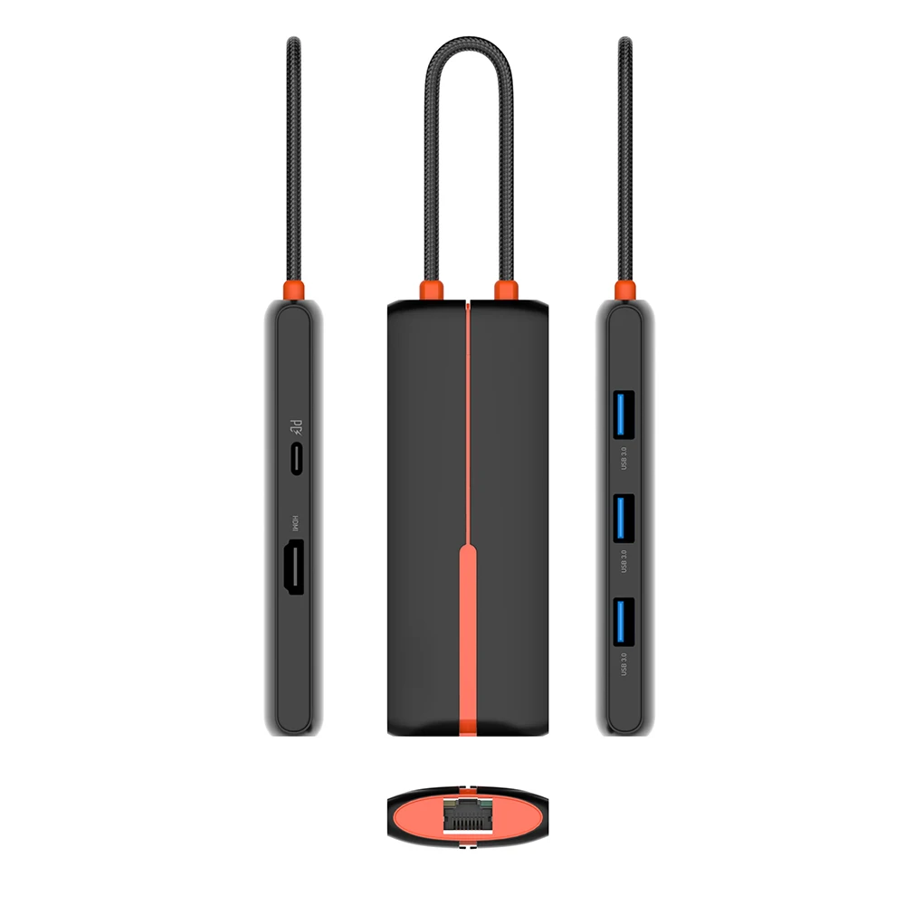 Оптовая Продажа пользовательских Mulit Функция 6 в 1 USB Type C адаптер кабель к конвертер док-станция