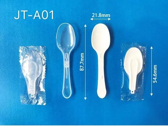Newest design Curved handle products Frozen safety material mini disposable plastic yogurt white Ice Cream foldable Spoon