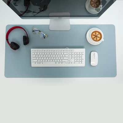 mouse mat used for laptop keyboard PU waterproof leather desktop pad custom