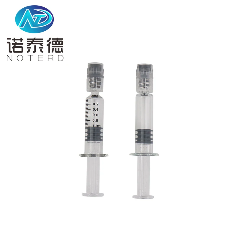 Hot selling distaillate 1 ml glass luer lock syringe packaging for concentrates