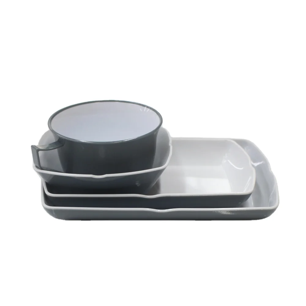 Airline Plastic Plate Salad Bow Cup ABS Tableware Set