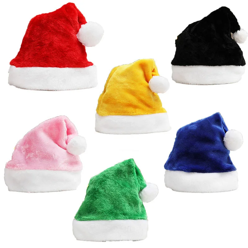 Autumn and winter new solid color short plush Christmas hats holiday party decoration cap and hats for men and women