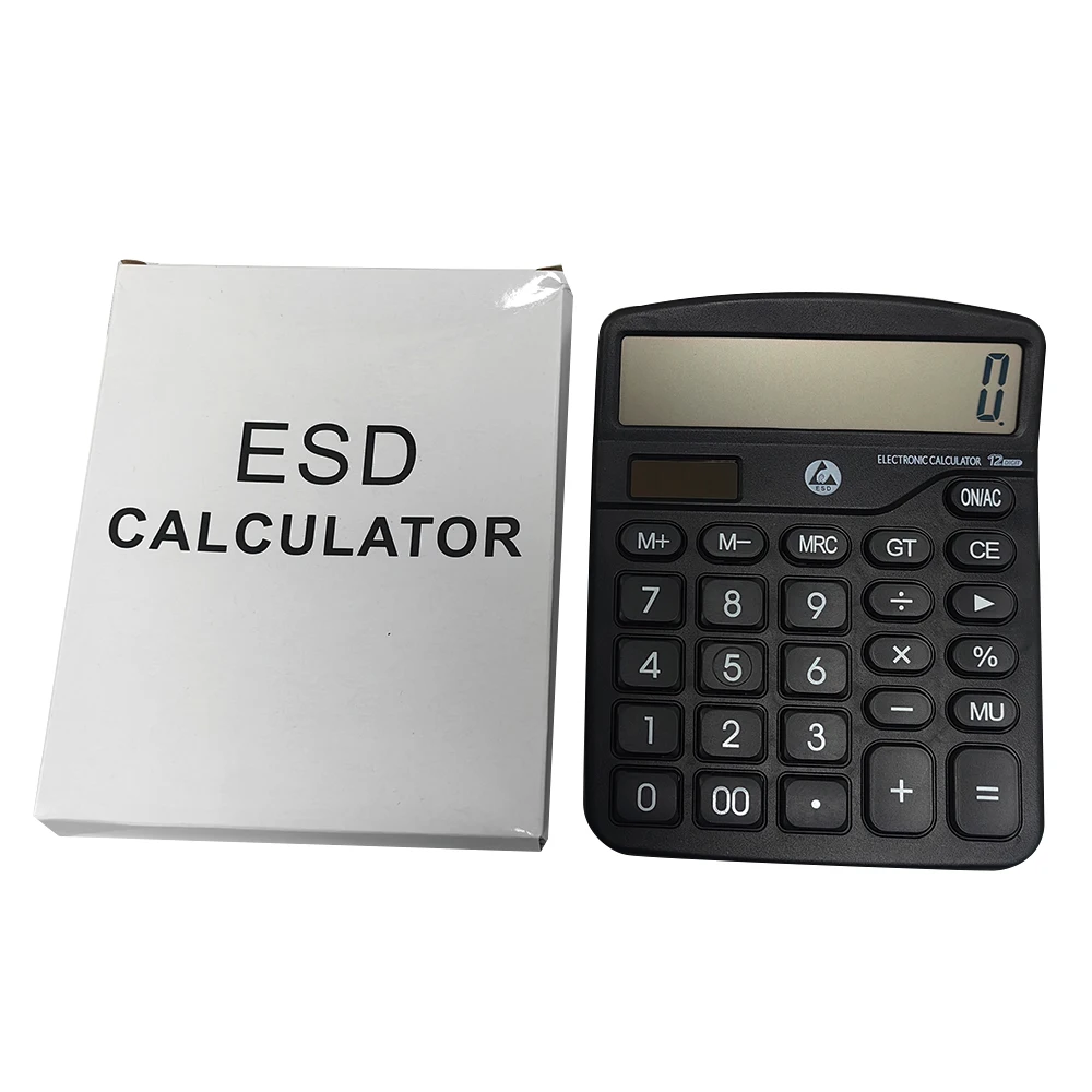 12 Digits ESD Calculator Cleanroom Calculating Tool Office Anti-static Calculator