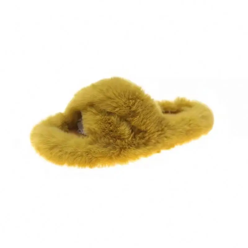 2021 New Premium Cozy Keep Warm Bedroom Winter Comfortable Rabbit Faux Fur Cheap House Slipper