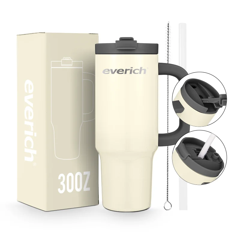 Everich keep hot and cold double wall 30oz stainless tumbler with straw wholesale bulk