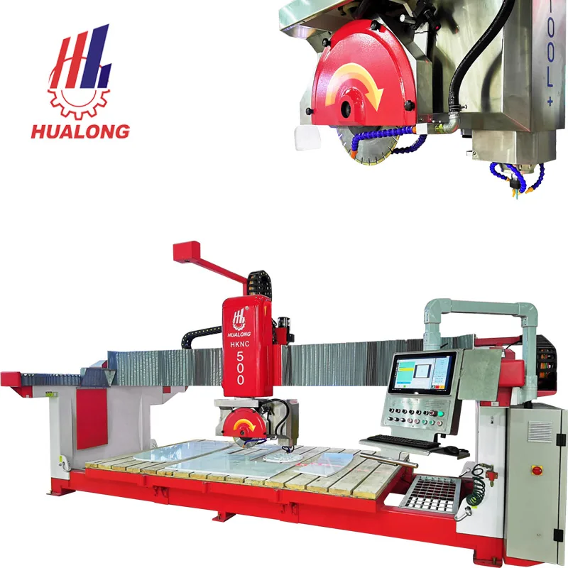 Hualong 360-degree Rotation Of The Machine Head To Cut The Bathroom Vanity Slate Ive-axis Stone Bridge Cutting Saw