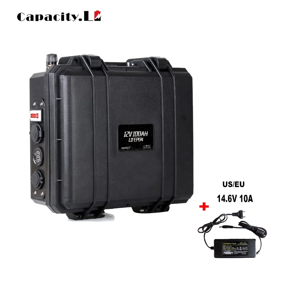 12v 100ah lifepo4 battery pack Rechargeable Batteries power battery with bms for RV Outdoor camping and Inverter Outlet for Outd