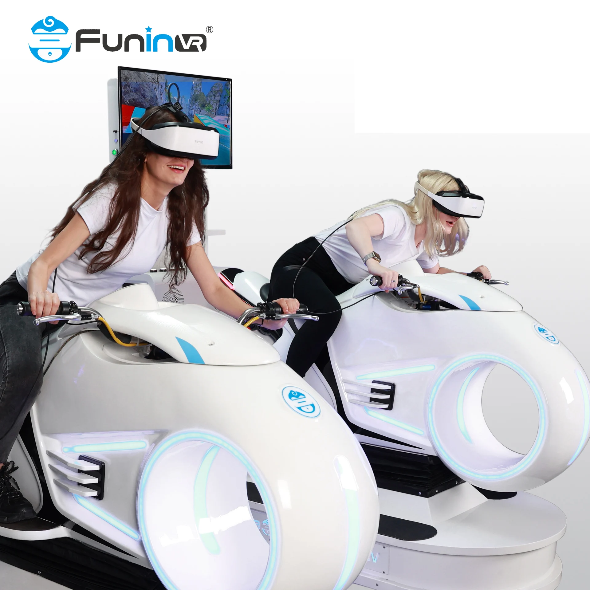 FuninVR 9d VR racing moto Device Virtual Reality motorbike Simulation Rides VR 9d Cinema racing simulator