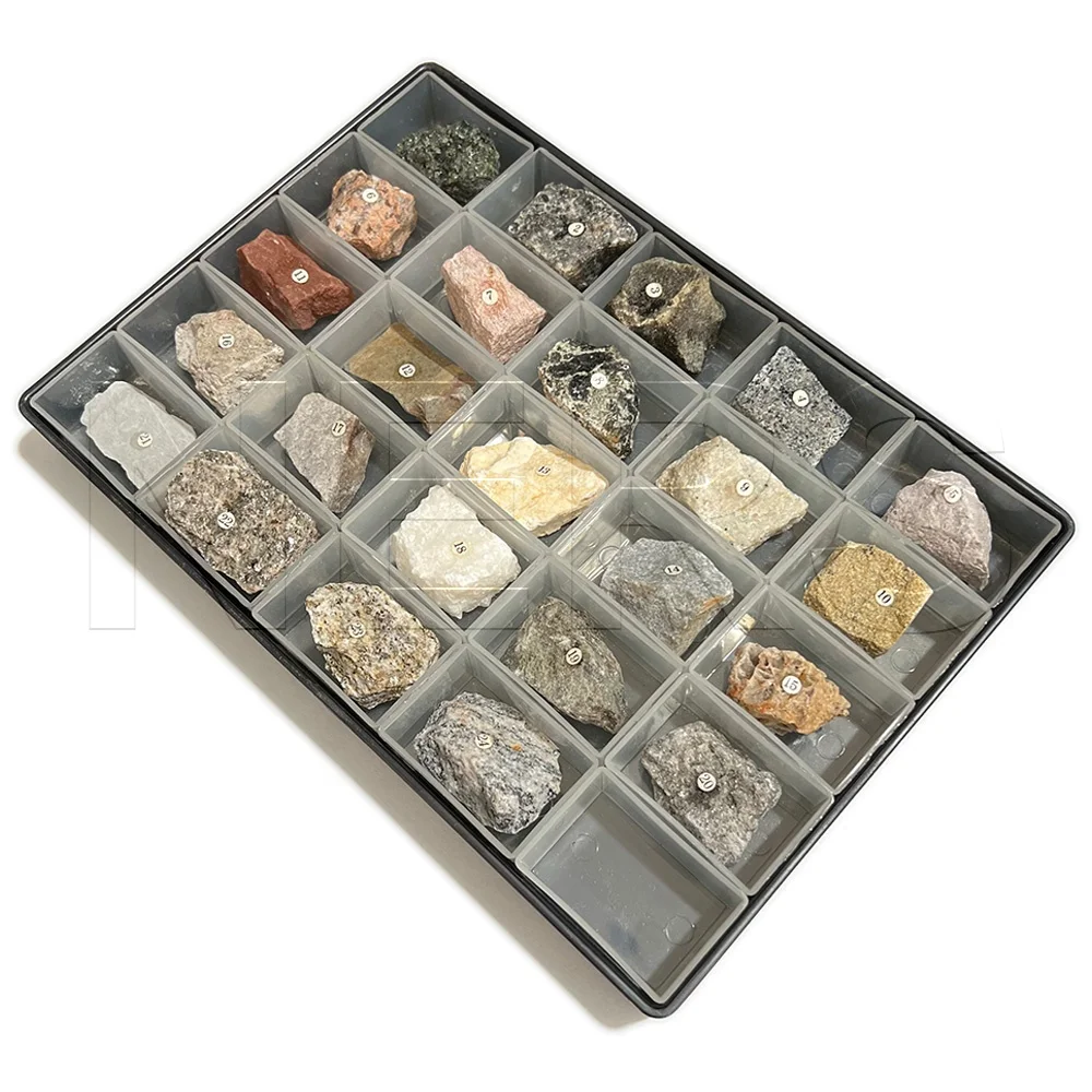 NERS Geography Educational Equipment Minerals of 3 Rock Types 24pcs/set Rock Samples