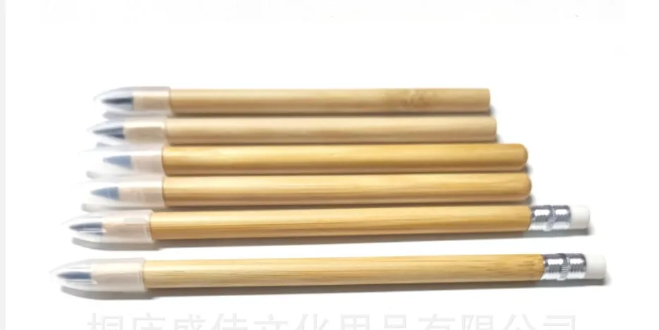 Бамбуковый карандаш с логотипом на заказ, карандаш без чернил, вечный карандаш
