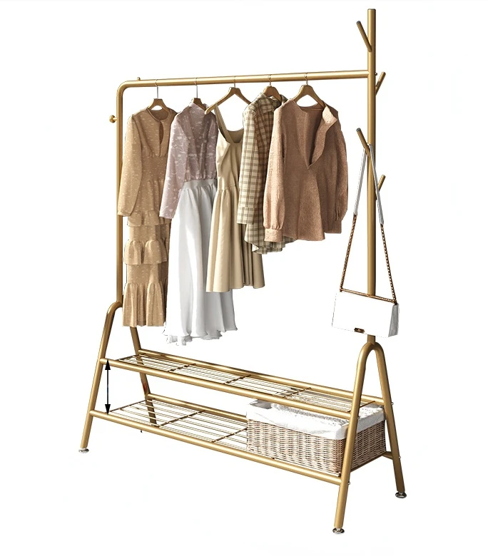 Factory direct sales Large capacity storage Metal standing coat rack Living room and bedroom use
