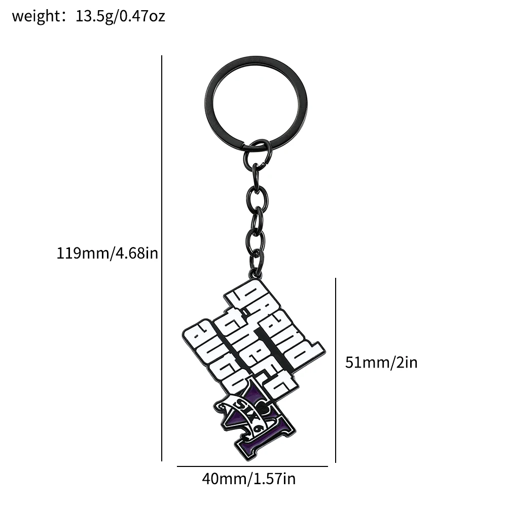 Game GTA V Grand Theft Auto 5 Keychain Pendant Key Chain Metal Holder Key Ring Fans Gift Jewelry Accessories PS4 Xbox PC Keyfob