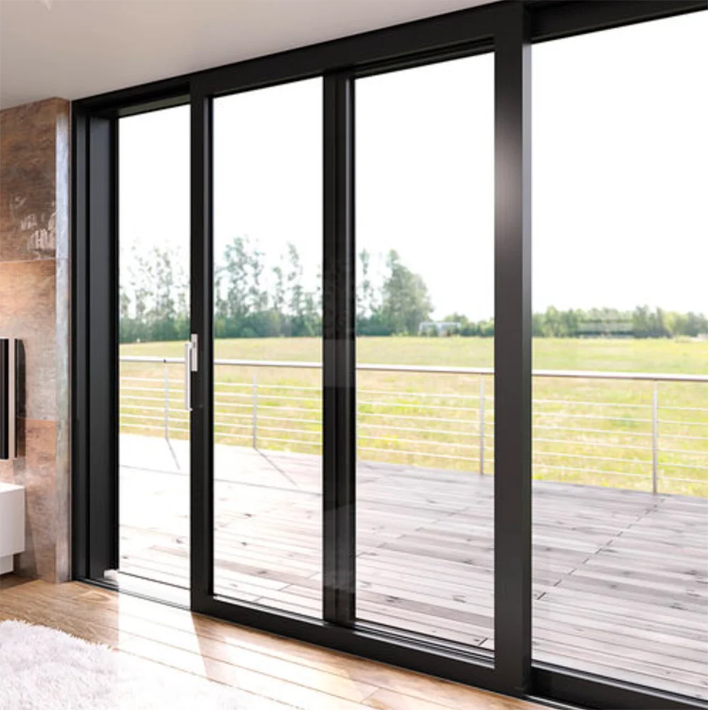 Energy Efficient Aluminum Sliding Door System Double Glazed Tempered Glass Modern Design Energy Efficient, Impact Resistant