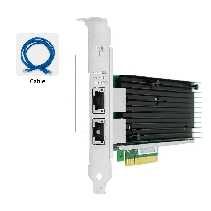 PCI Express x8 10 Gigabit dual copper RJ45 port Ethernet network card based on steady X540 chipset