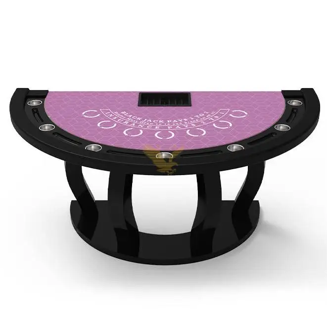 YH 220cm 7 Players BlackJack Semi-circular Casino Table High Quality Poker Table for Gambling