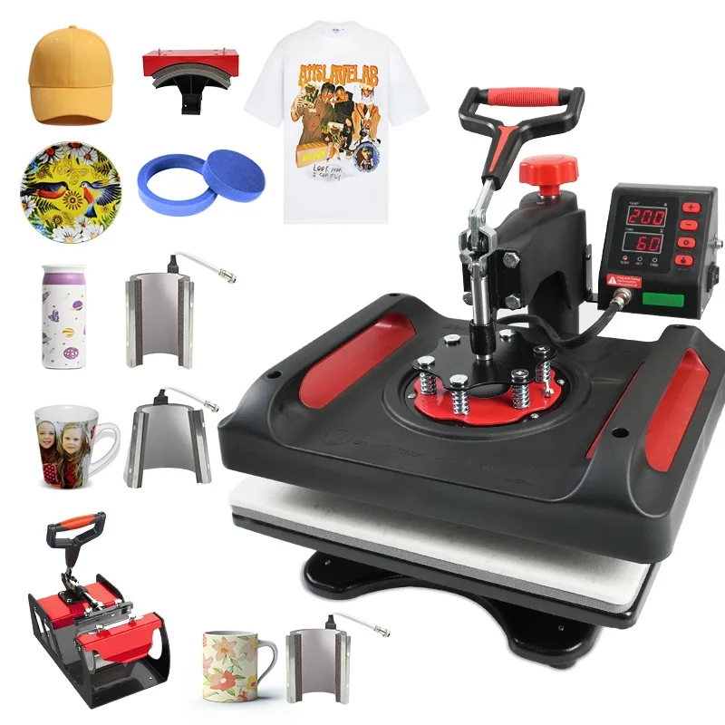 Freesub Multifunctional mug tshirt sublimation printing machine 11 in 1 heat press machines for pen hat/caps plate P8001-11