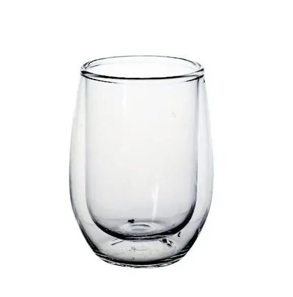Factory wholesale customization 350ml high borosilicate glass double layer cup