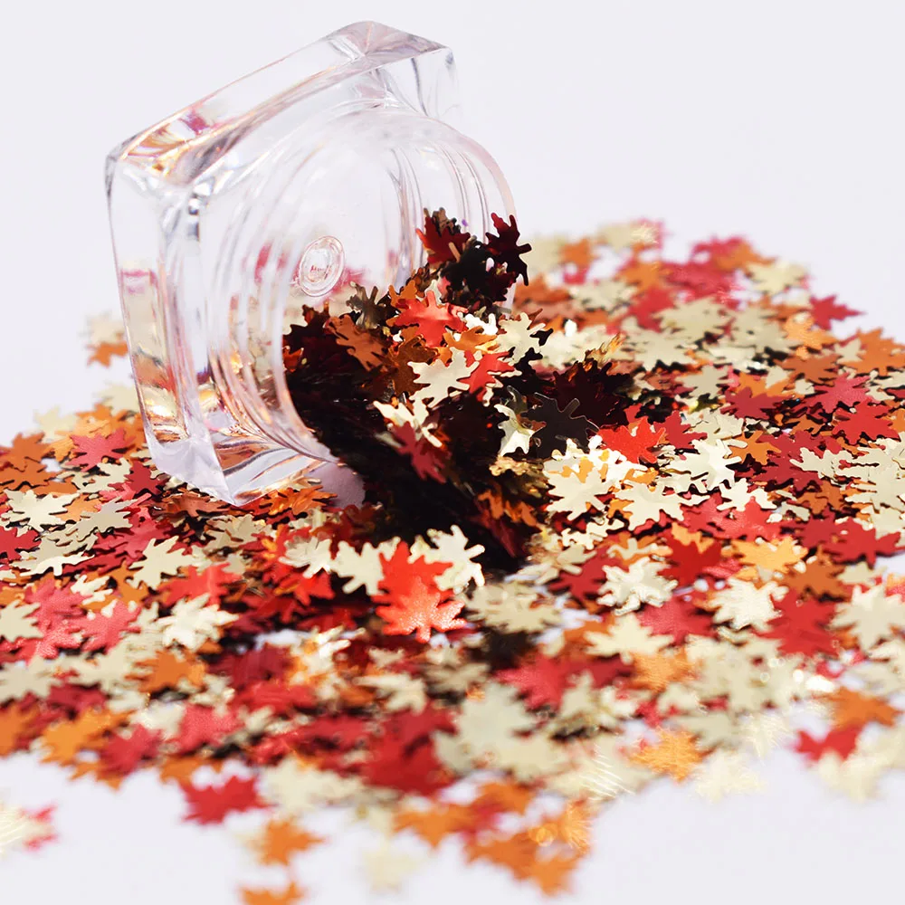 New product glitter mix maple leaf shape glitter for Christmas decoration