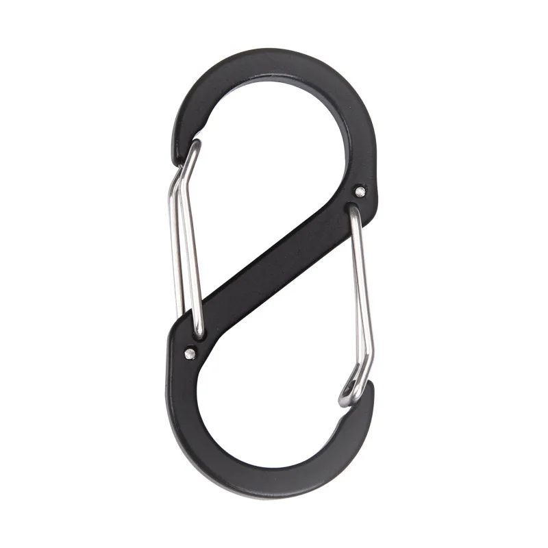 Locking Carabiner S Shape Snap Hook Small Aluminum Alloy Custom Logo Strong Colorful Climbing Carabiner