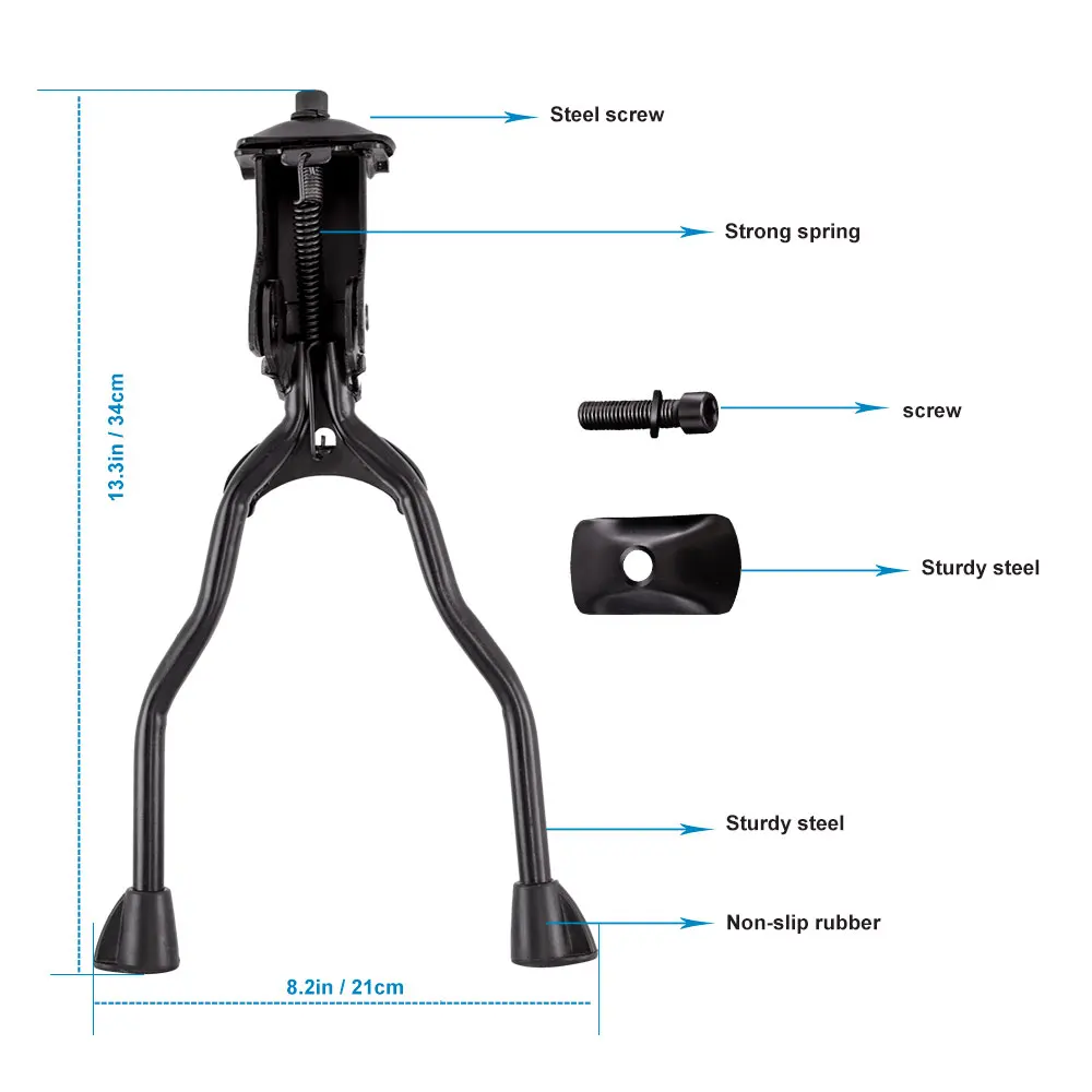 Double Leg Bicycle Kickstands Bike Center Rack Steel