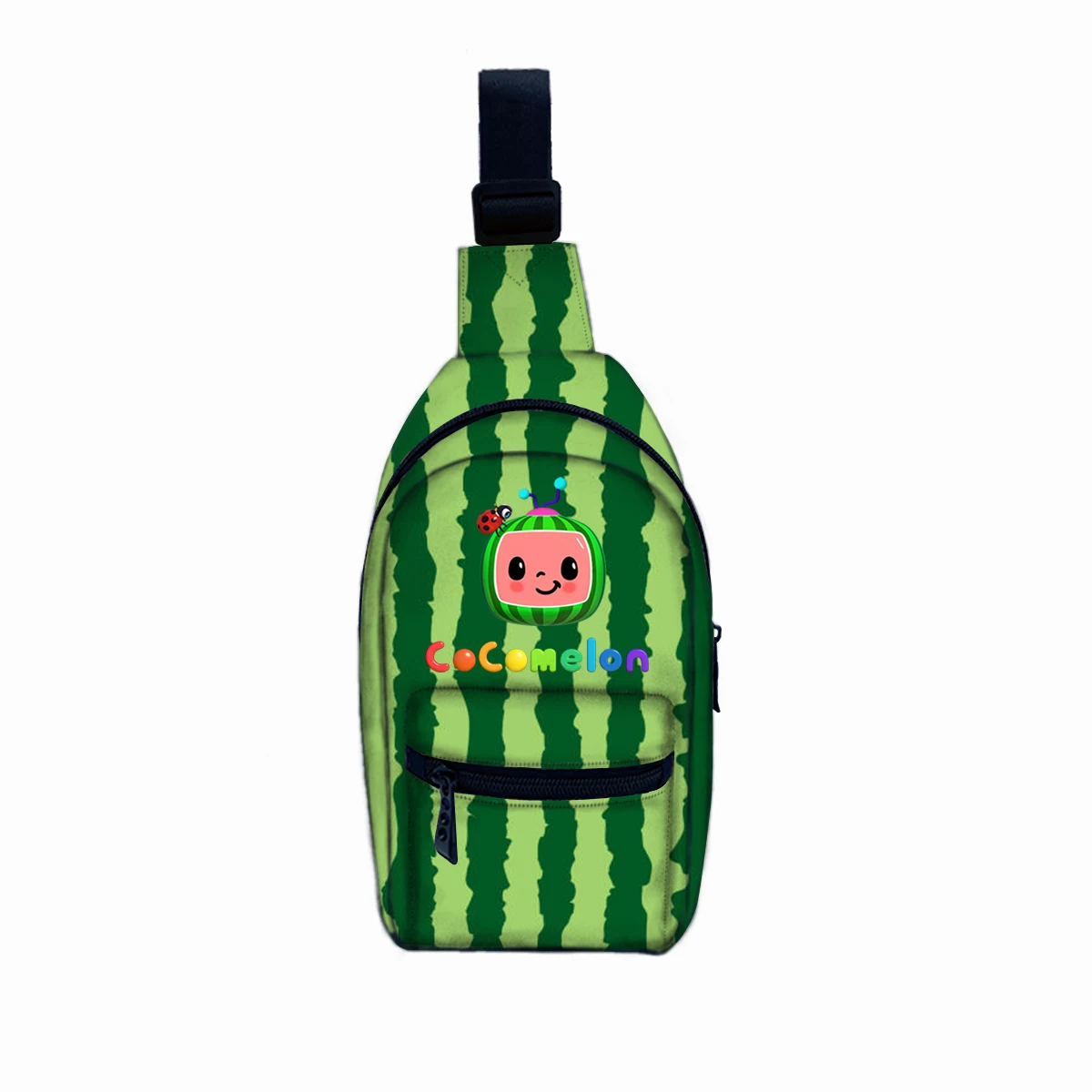 Bolsa de pecho cocomelon design print lightweight sling bag crossbody custom shoulder strap adjustable sling bag chest bag