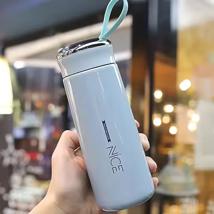 High Temperature Resistance Double Wall Glass 400ML Thermos Insulated Cup Water Bottle