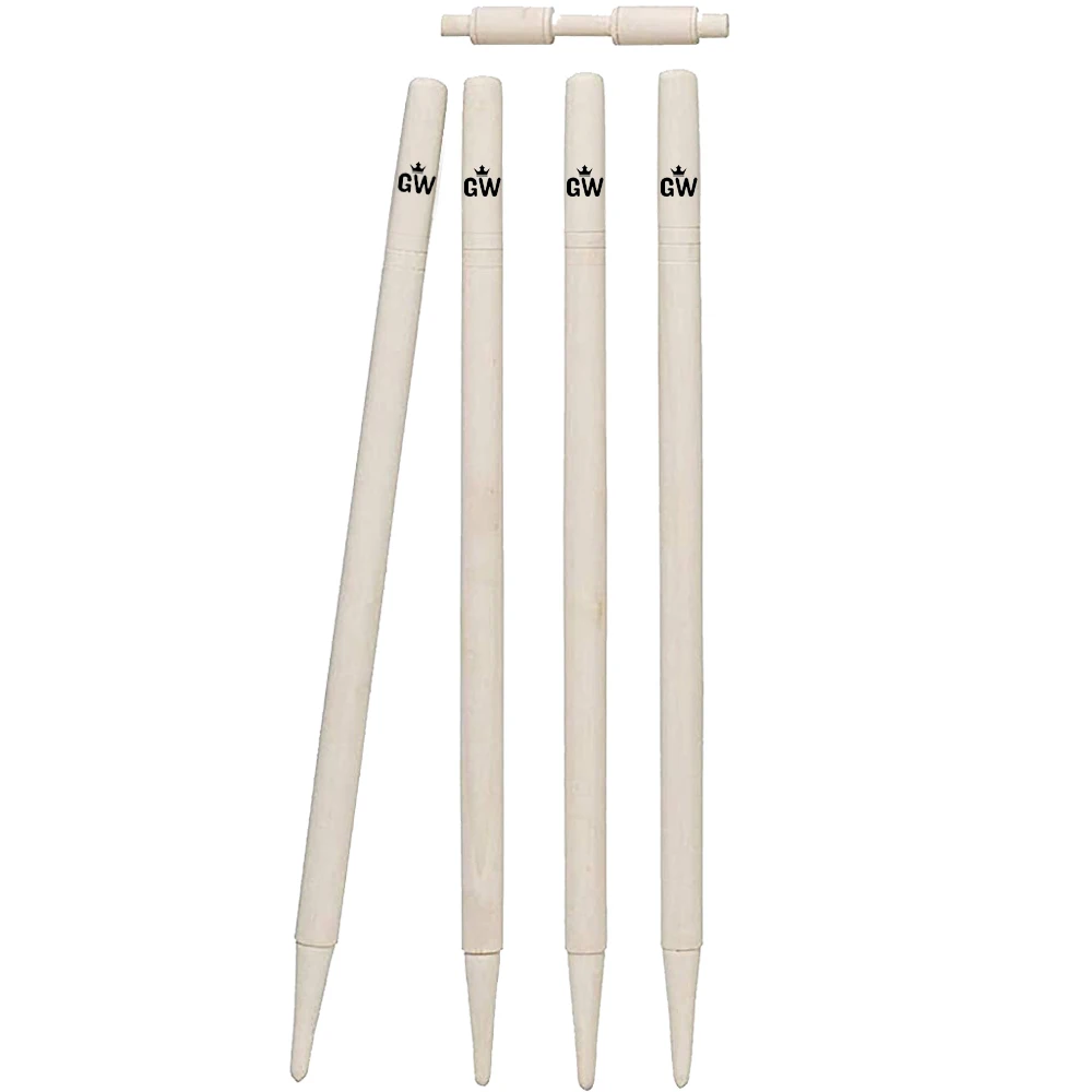 Cricket Wooden Stumps Wickets With Bails without  Metal Base Custom Wooden Cricket Wickets Stump