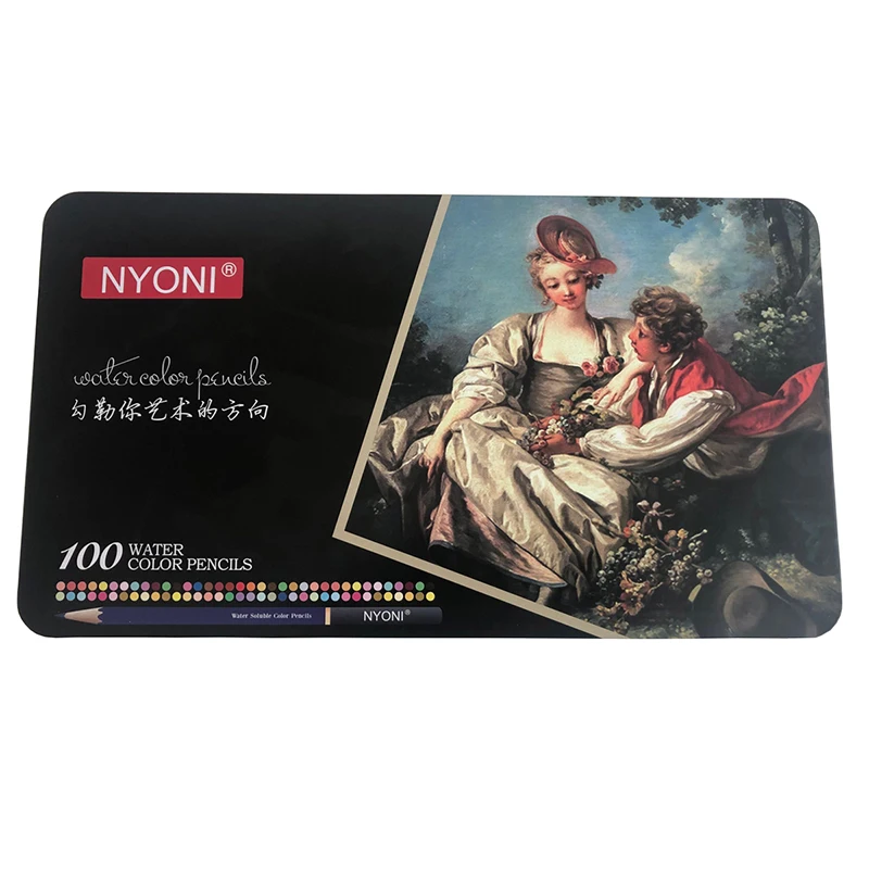 water colour N28100 pencil set 100 color colored pencils 100 colors bass wood 4mm lead