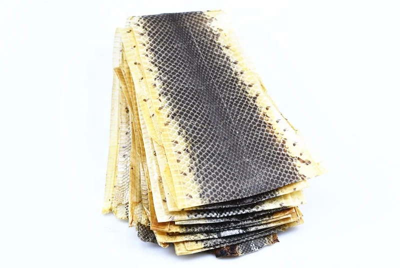 Dry raw water snake skins for leather