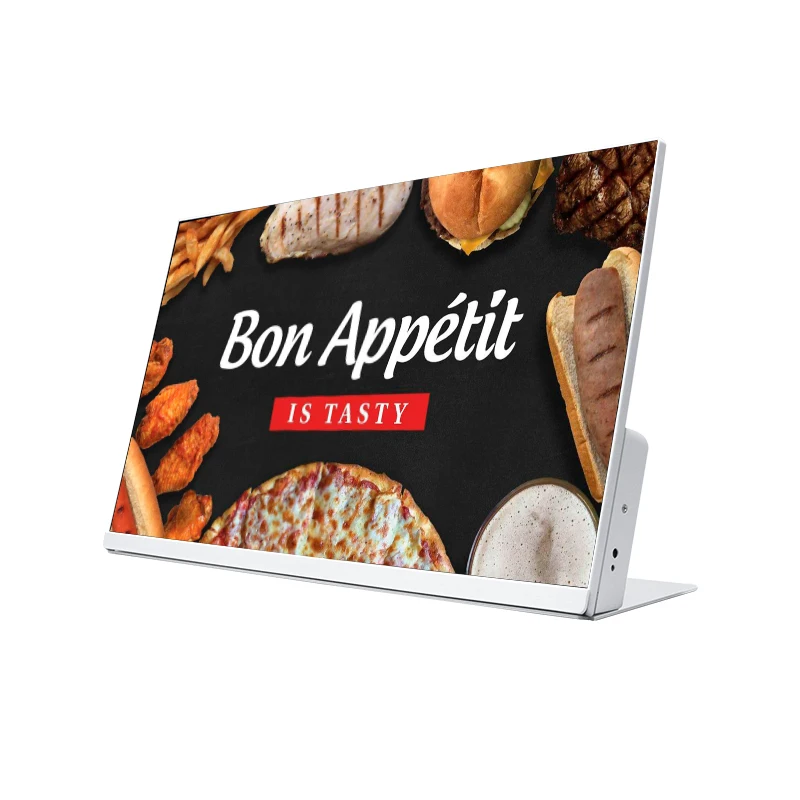Plug and play / software cms 23.8 inch cafe kfc fastfood android 10 advertising desktop digital menu boards for restaurants