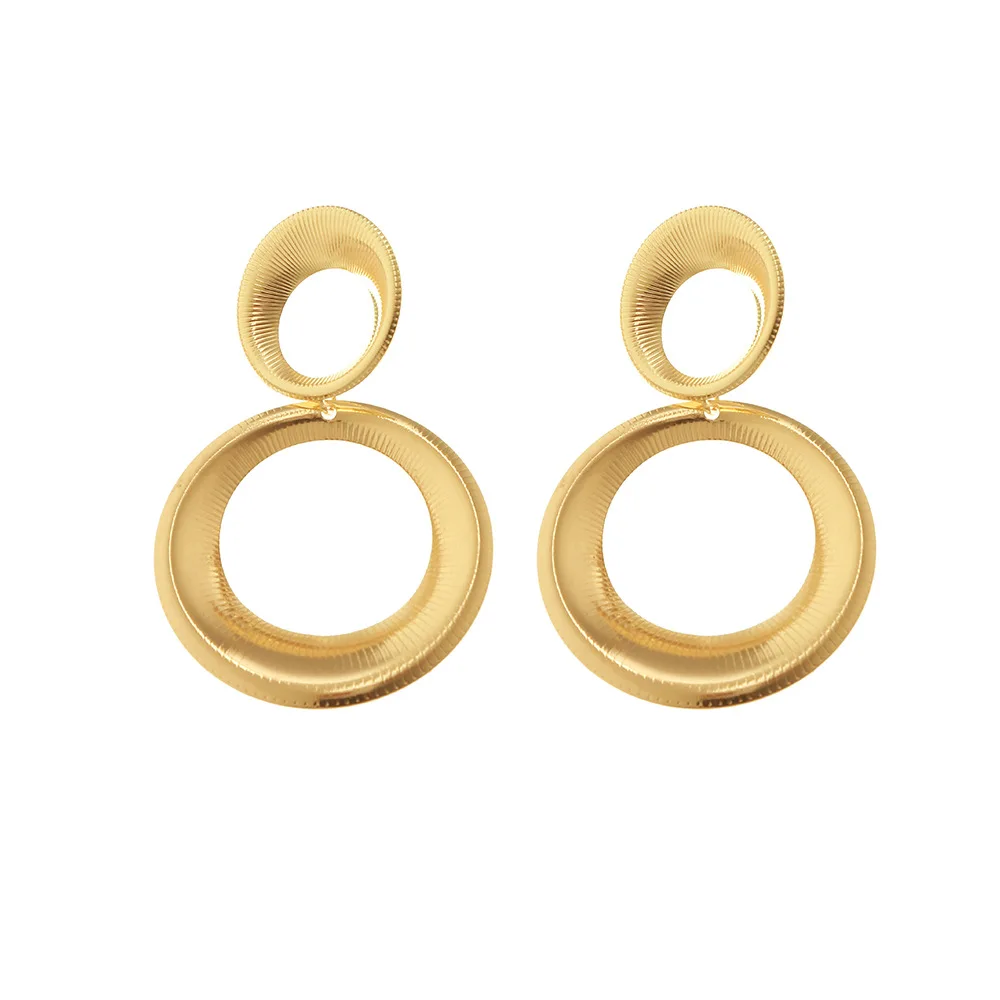 Other Fine Fashion Jewelry Female Creative Trendy Alloy Drop Hoop Gold Plated Large Earring