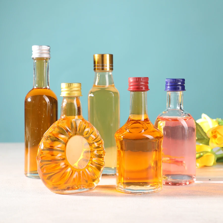 Мини-покровитель Текила Коктейль Стеклянная бутылка разной формы 50 мл маленькая стеклянная для водки виски Джин