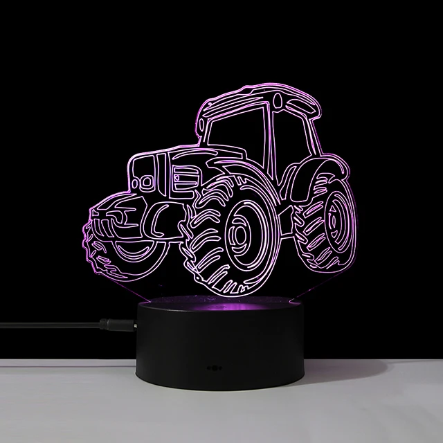 3D Night Light Optical Illusion Lamp With Touch Control 7 Color Changing Lamp For Bedroom
