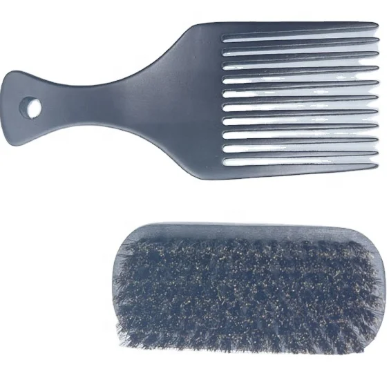 Custom logo black wooden comb boar bristle beard brush sets men beard grooming kit for travel