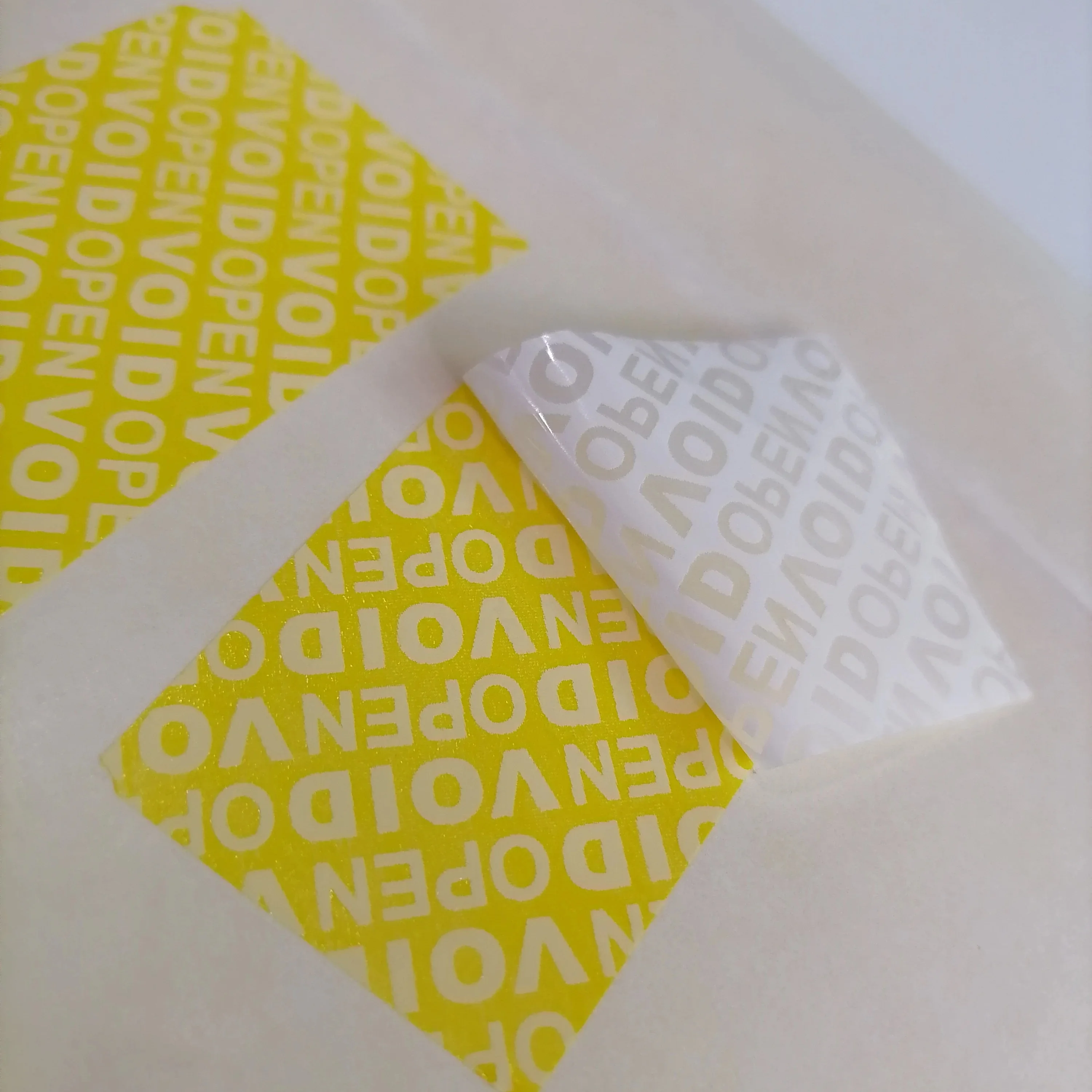 White Matt OPEN VOID Paper Label with Residue Total Transfer