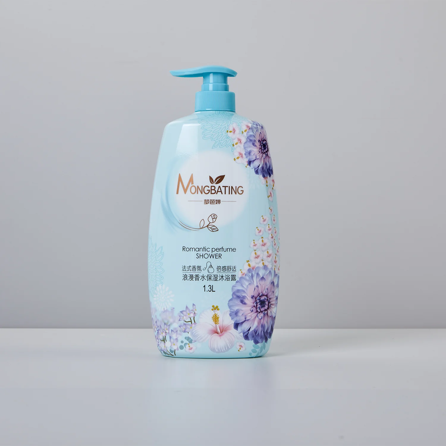 Natural Romantic Perfume Shower Gel Meng Bating 1.3L Dense Foam Body Moisturizing Silky Skin Chemical-Free Adults Milky Scent