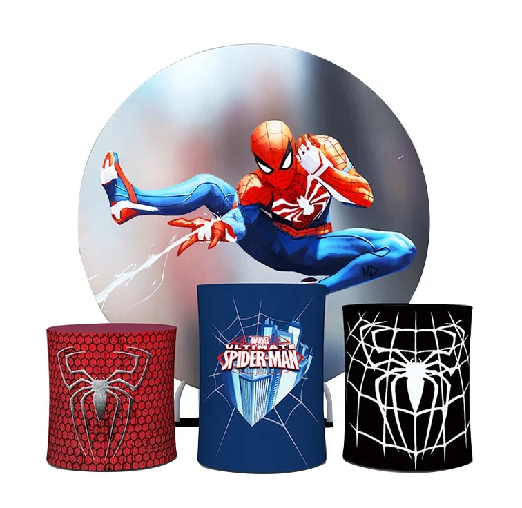 Новый дизайн 7 футов круга День Рождения мультфильм Cocomelon тема натяжение Ткань Свадебный фон круглая