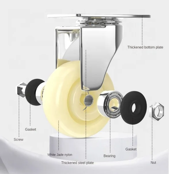 cart directional medium-sized silent wear 3 inch 4 inch 5 inch PP universal brake casters wheel